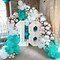 60pcs Teal Blue, Silver, and White Balloons - 12 Inch Turquoise and Silver Metallic Confetti Balloons Kit with Ribbons for Wedding, Bridal, Baby Shower, Birthday, Graduation, and Prom Party Decorations
